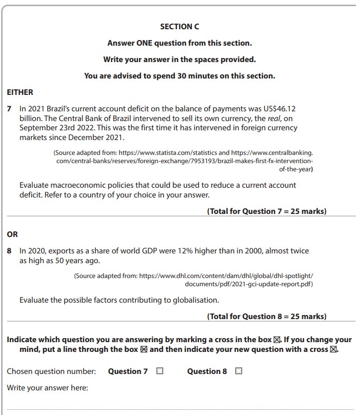 Edexcel A-Level Economics 25-marker Past Paper Questions on Macroeconomics