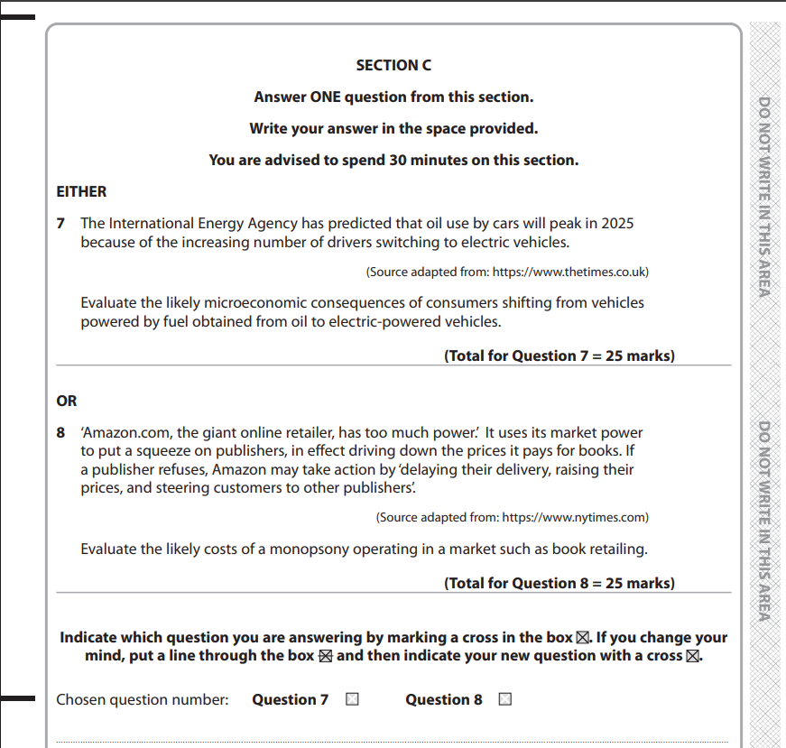 Edexcel A-Level Economics Past Paper Questions